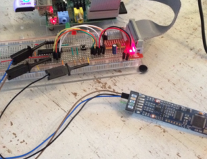 Breadboard setup (measuring with BitScope Micro)